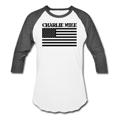 Charlie Mike 3/4 Baseball Tee - white/charcoal