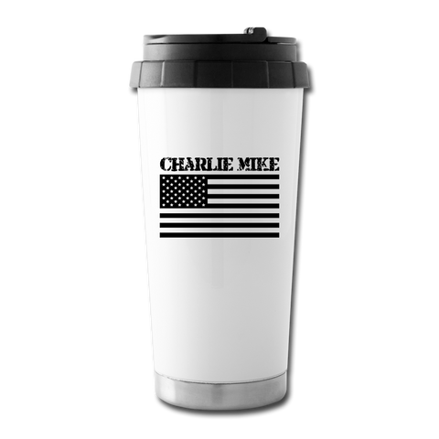 Charlie Mike Travel Mug - white