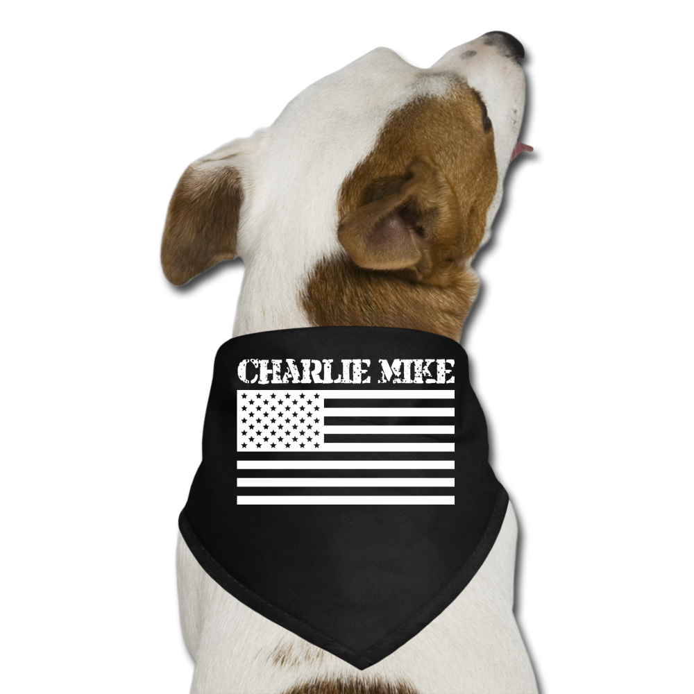 Charlie Mike Dog Bandana - black
