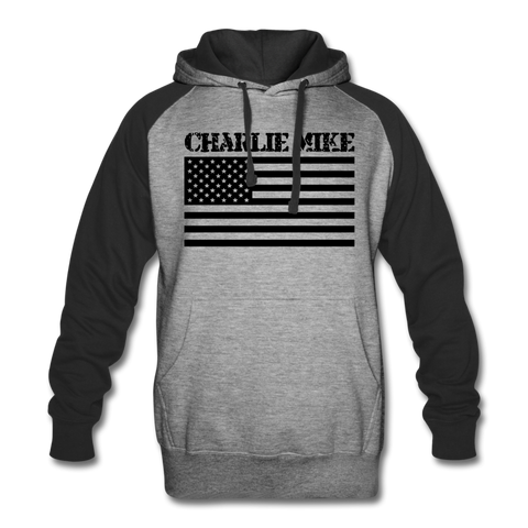 Charlie Mike Two-Tone Hoodie - heather gray/black