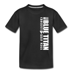 Blue Titan Vertical Logo, Kids' Premium T-Shirt - black