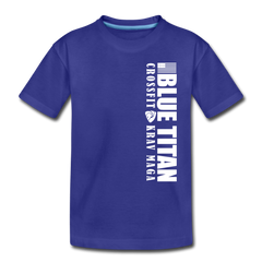 Blue Titan Vertical Logo, Kids' Premium T-Shirt - royal blue