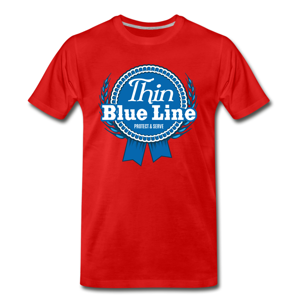 Thin Blue Line Beer Tee - red