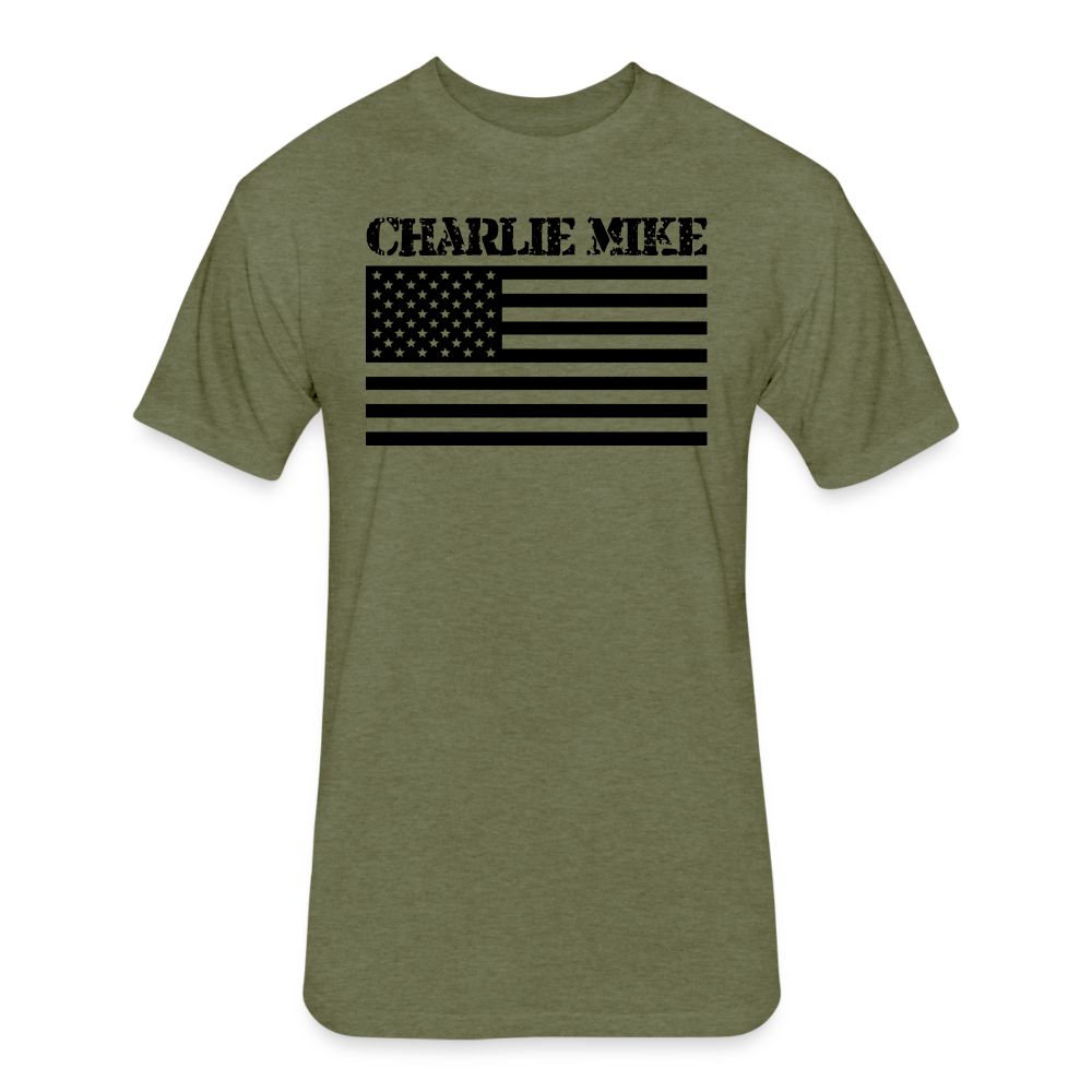 Charlie Mike Fitted Tee - heather military green