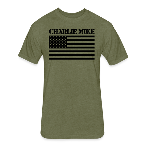Charlie Mike Fitted Tee - heather military green