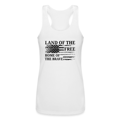 Land of the Free Racerback Tank Top - white