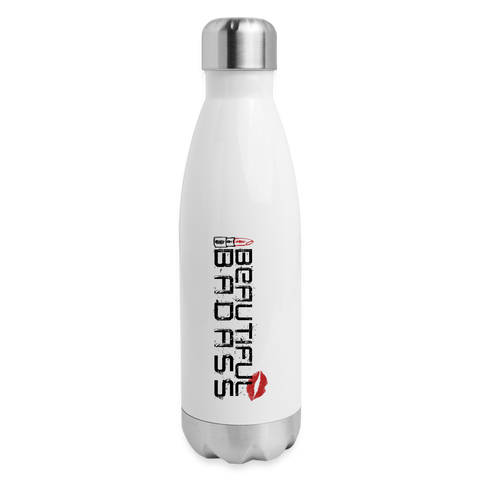 Beautiful Badass Insulated Water Bottle - white